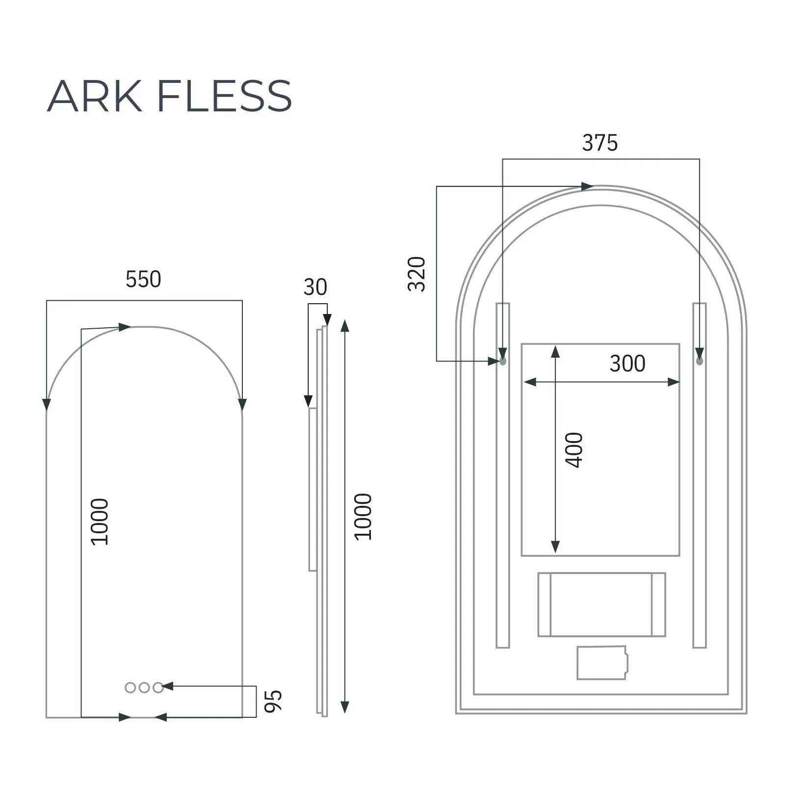 Radiant Ark Frameless LED Mirror 1000mm - 1800mm - Image 6