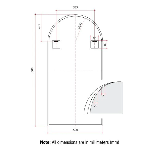 Thermogroup Arch White Framed Mirror - Image 6