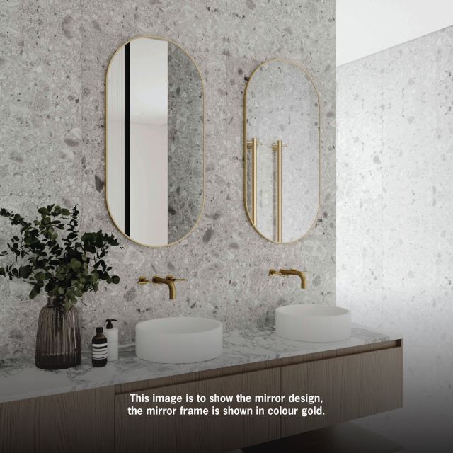 Thermogroup Pill Black Framed Mirror - Image 3