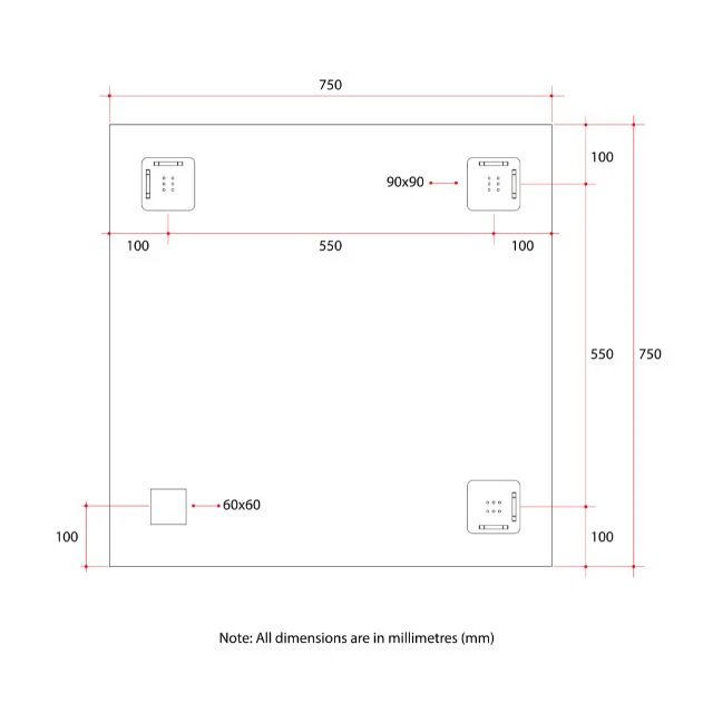 Thermogroup Rectangle 25mm Bevel Edge Mirror - Image 6