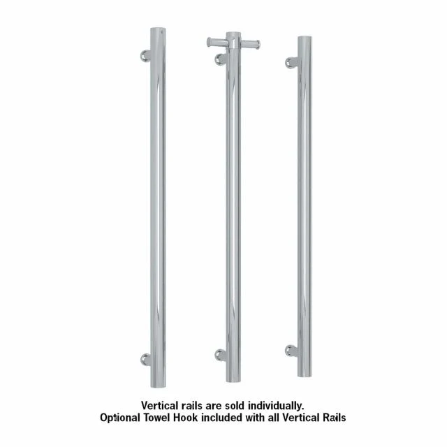Thermogroup Thermorail Straight/Round Non-Heated Vertical Bar 900x142x100mm With Optional Hook - Image 3